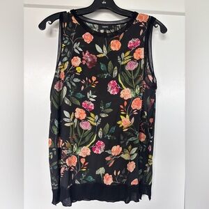 Theory 100% silk floral shell size Medium